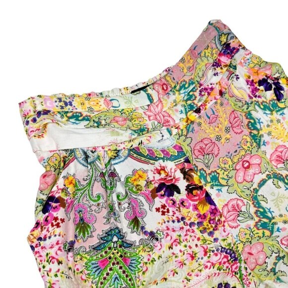NWT Boho Pajama Lounge Pants Sz.L Pockets Floral Multi Pink Elastic Waist Fairy - Picture 4 of 10